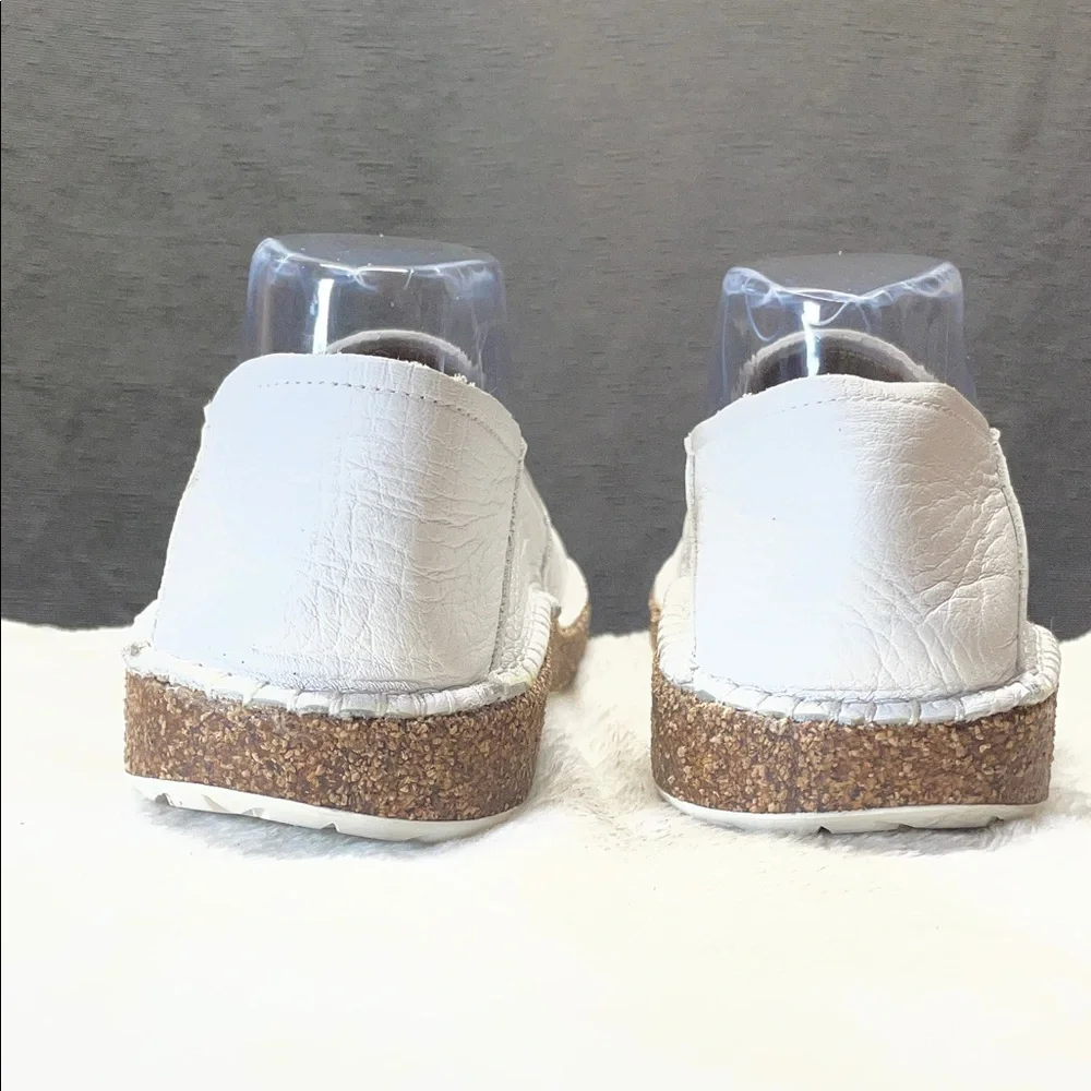 Birkenstock White Slip-On Espadrille-Style Shoes